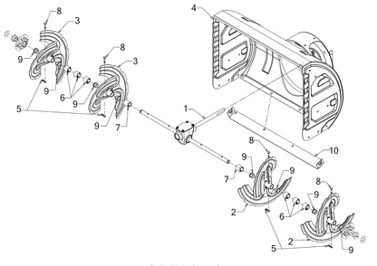 Auger Housing Diagram and Parts List for 2X28-INCHHP (31AH54ST710)(2016) Cub Cadet Snow Blower